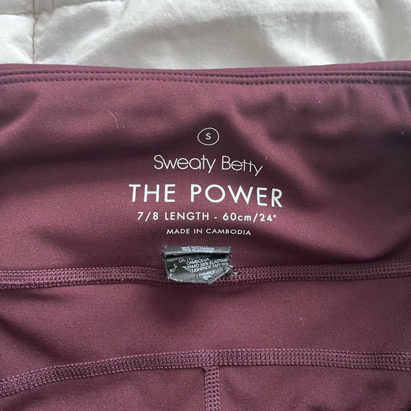 Sweaty Betty Power 7/8 Leggings Midnight Cherry Purple Sculpting Fit Side Pocket - Picture 11 of 15